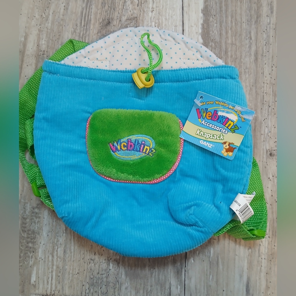 Webkinz Ganz Plush Pet Carrier Aqua Blue Green Knapsack New With Tags